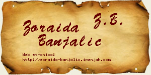 Zoraida Banjalić vizit kartica